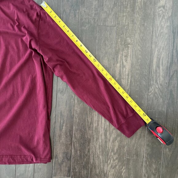 Red XXL George Long Sleeve Tee Shirt 100% Cotton - Picture 3 of 9